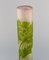Große Vase aus grünem & mattem Kunstglas mit Blattmotiven von Emile Gallé 4