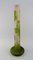 Grand Vase en Verre Givré et Vert avec Motifs de Feuillage par Emile Gallé 2