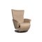 Cream Leather Armchair by Rolf Benz 1