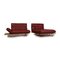 Marylin Red Leather Sofa Set from Koinor, Set of 2 5