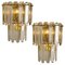 Large Faceted Glass and Gilt Brass Sconces from J. T. Kalmar, Vienna, 1960s, Set of 2 1