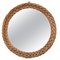 Round Wall Mirror in Wicker Frame, France, 1950s 1