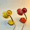 Italian Red, Yellow & Brass Table Lamps from Stilnovo, 1960s, Set of 2 11