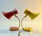 Italian Red, Yellow & Brass Table Lamps from Stilnovo, 1960s, Set of 2 8