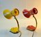 Italian Red, Yellow & Brass Table Lamps from Stilnovo, 1960s, Set of 2, Image 10