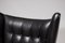 Black Leather Papa Bear Chairs with Ottoman by Hans Wegner for A.P. Stolen, Set of 3 15