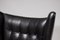 Schwarze Papa Bear Chairs aus Leder mit Fußhocker von Hans Wegner für AP Stolen, 3er Set 15