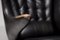 Black Leather Papa Bear Chairs with Ottoman by Hans Wegner for A.P. Stolen, Set of 3, Image 9