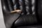 Schwarze Papa Bear Chairs aus Leder mit Fußhocker von Hans Wegner für AP Stolen, 3er Set 9