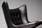 Black Leather Papa Bear Chairs with Ottoman by Hans Wegner for A.P. Stolen, Set of 3 6