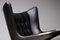 Black Leather Papa Bear Chairs with Ottoman by Hans Wegner for A.P. Stolen, Set of 3, Image 6