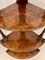 Antikes viktorianisches Eck-Etagere aus Nusswurzelholz mit Intarsien 11
