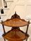 Antique Victorian Inlaid Burr Walnut Corner Whatnot 9