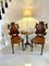 Antique Victorian Oak Hall Chairs, Set of 2 7