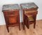 Antique Italian Walnut & Portoro Marble Nightstands with Marquetry, Set of 2, Image 4