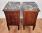 Antique Italian Walnut & Portoro Marble Nightstands with Marquetry, Set of 2, Image 6