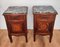 Antique Italian Walnut & Portoro Marble Nightstands with Marquetry, Set of 2, Image 8