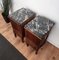 Antique Italian Walnut & Portoro Marble Nightstands with Marquetry, Set of 2 7