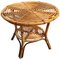 Round Bohemian Italian Bamboo & Rattan Coffee or Accent Table, 1960s 1