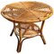 Round Bohemian Italian Bamboo & Rattan Coffee or Accent Table, 1960s, Image 1