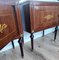 Mid-Century Italian Art Deco Nightstands in Walnut with White Marble Tops, Set of 2 5