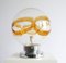 Lámpara de mesa grande esférica de cristal de Murano con base de cromo, años 70, Imagen 2