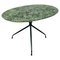 Mid-Century Italian Oval Cocktail or Coffee Table with Faux Green Marble Top 1