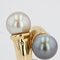 Anello Duo moderno con diamanti, perle bianche e grigie in oro giallo a 18 carati, Immagine 7