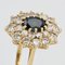 French Modern Sapphire Double Row Diamonds Ring in 18 Karat Yellow Gold 4