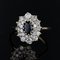 French Modern Sapphire Double Row Diamonds Ring in 18 Karat Yellow Gold 7