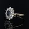 Französischer Moderner Saphir Doppelreihiger Diamanten Ring aus 18 Karat Gelbgold 8