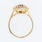 Französischer Moderner Saphir Doppelreihiger Diamanten Ring aus 18 Karat Gelbgold 11