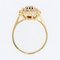 French Modern Sapphire Double Row Diamonds Ring in 18 Karat Yellow Gold 11