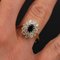 Französischer Moderner Saphir Doppelreihiger Diamanten Ring aus 18 Karat Gelbgold 6