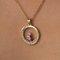French Modern Ruby and Diamonds Pendant and Chain in 18 Karat Yellow Gold 10