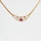 French Modern Mother of Pearl and Ruby Necklace in 18 Karat Yellow Gold 3