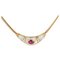 French Modern Mother of Pearl and Ruby Necklace in 18 Karat Yellow Gold 1
