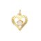Modern Cultured Pearl Heart-Shaped Pendant in 18 Karat Yellow Gold 1