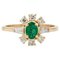 Modern Emerald Diamonds 18 Karat Yellow Gold Ring 1