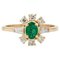 Modern Emerald Diamonds 18 Karat Yellow Gold Ring, Image 1