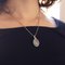 Vintage 14K White Gold Necklace with Triple Opal and Diamond Pendant, 1970s 5