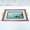 Antique Glass and Wood Tray with Venice Landscape, 1930s 2