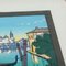 Antique Glass and Wood Tray with Venice Landscape, 1930s 6