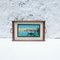 Antique Glass and Wood Tray with Venice Landscape, 1930s, Image 3
