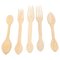 Set of Traditional Hand-Carved Forks and Spoons, 1950s, Set of 5 1