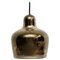 Lámpara colgante Bell dorada de Alvar Aalto para Artek, años 50, Imagen 1