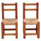 Kinderstühle aus Holz & Rattan, 1960er, 2er Set 1