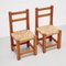 Wood and Rattan Children Chairs, 1960s, Set of 2 3
