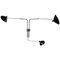 Black Wall Lamp with Three Rotating Straight Arms by Serge Mouille 1