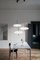 Modell 2065 Lampe mit weißem Diffusor, schwarzer Hardware & weißem Kabel von Gino Sarfatti 9
